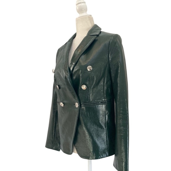 Walter Baker Marley Leather Blazer Forest Green - Picture 6 of 11